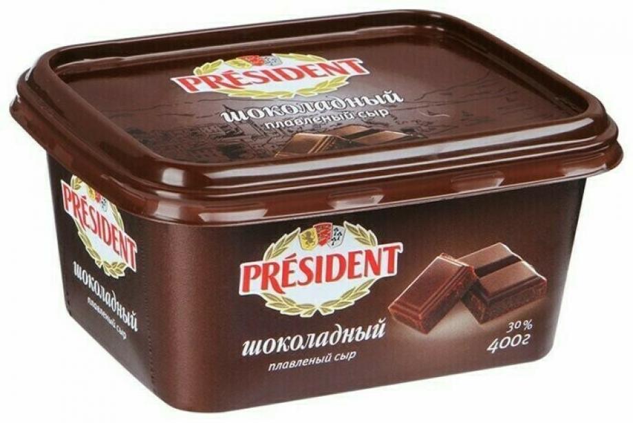 President плавленый. Сыр "шоколадно-Ореховый" 230г карат. Шоколадный сливочный сыр.